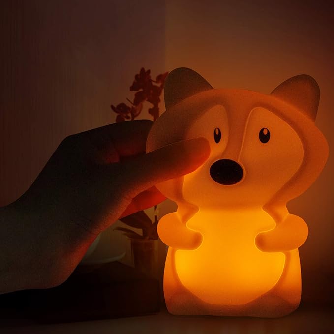 Large Fox Night Lights for Kids, Silicone Night-Light, Bedside lamp, 9 Colors Baby Sleep Light Children's Bed Bedroom Lamp for Toddlers/Boys/Girls/Adults/Bedroom/Outdoor/Camping/Gift - Large