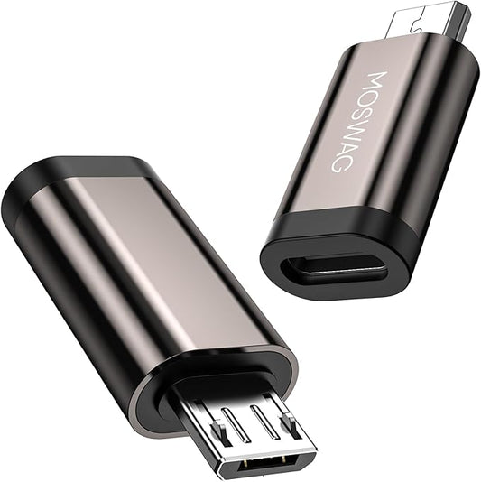 MOSWAG Micro to USB C Adapter (2 Pack) Micro to USB C Female Adapter, Type C to Mciro Converter for Samsung Galaxy S7 Edge, S6, Nexus 5, Nexus 6