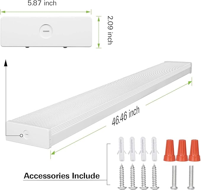 hykolity 4FT LED Wraparound Light, 40W, 4400lm, 4000K, [2-lamp 32W Fluorescent Equiv.], 4 Foot LED Wrap Light Fixture, Flush Mount Office Ceiling Light for Garage, Office, Kitchen, ETL Listed