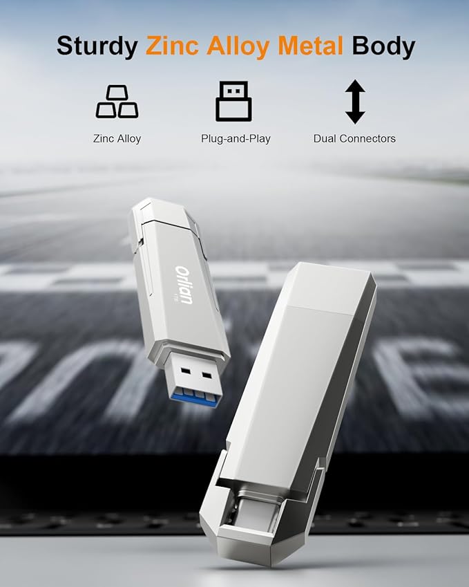 1TB External Portable SSD USB Solid State Drive Up to 1000MB/s USB 3.2 Gen 2 Dual Drive Type C + USB A Solid State Thumb Drive for Phone/Android Laptops/Windows/Mac, Silver