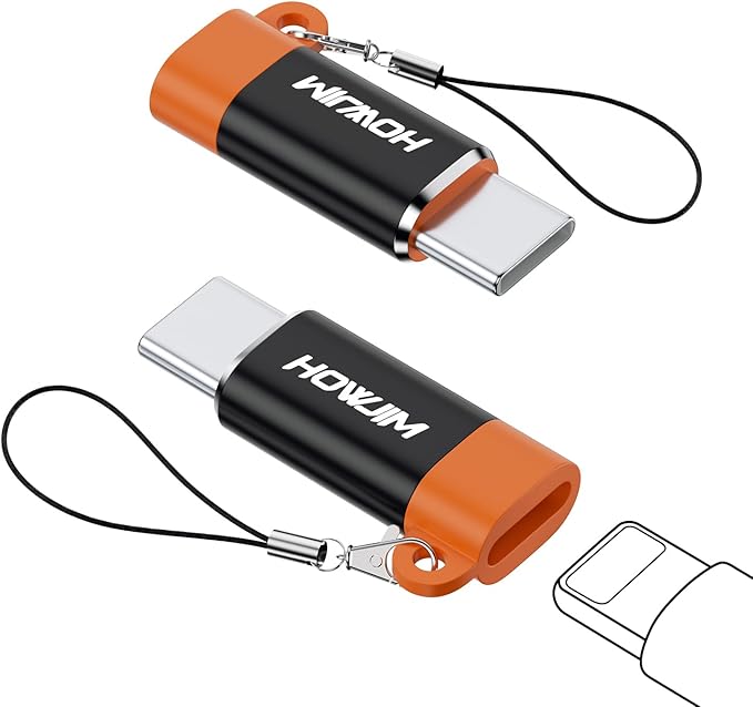 Light-ning to USB C Adapter 2 Pack,Light-ning Female to USB C Male Adapter,PD/QC Fast Charging 480Mbps Data Transfer for M-acBook Phone 17/16/15 Serie Pad G-alaxy P-ixel,Not for Headphones/OTG Black
