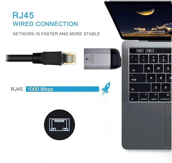 Chenyang USB C to Ethernet Adapter USB Type C Gigabit Ethernet LAN Network Adapter for Laptop