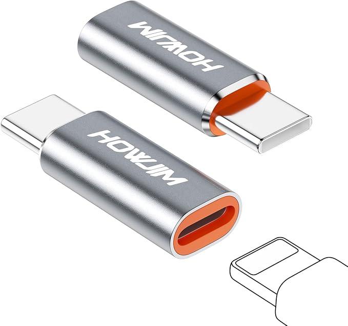 Light-ning to USB C Adapter 2Pack,PD27W/66W QC100W Fast Charging Data Transfer,Type C Charger Converter Cable for Phone 17/16/15 Serie Pad G-alaxy,Not for Headphones/OTG/Flash Drive/A-pple Pencil Gray