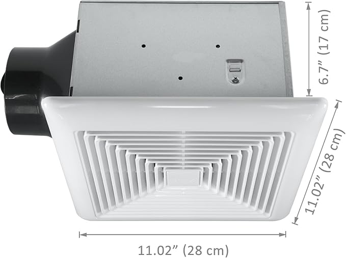 BV LED Bathroom Exhaust Fan With Light 110CFM - 1.2 Sones, Ultra Quiet, 800lm | Bathroom Vent Fan 3000K/4000K/5000K, Covers up to 110 sq. ft. | 4 Inch Duct Collar, Easy Install & Replace