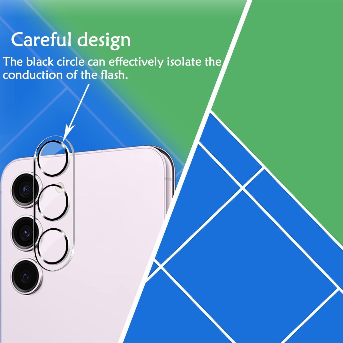 Galaxy S23 Plus Privacy Tempered Glass Screen Protector + Camera Lens Protector [2 + 2 Pack] [Anti-Scratch] Clear HD