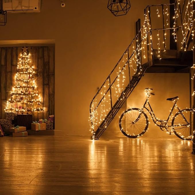 LIDORE Super Bright Clear Mini Christmas Tree String Lights, Gift for Decoration, 21.45FT 100 Count Bulbs with Green Cord, UL Listed Indoor Outdoor Lighting for Holiday (Green Cable, 1-Pack)