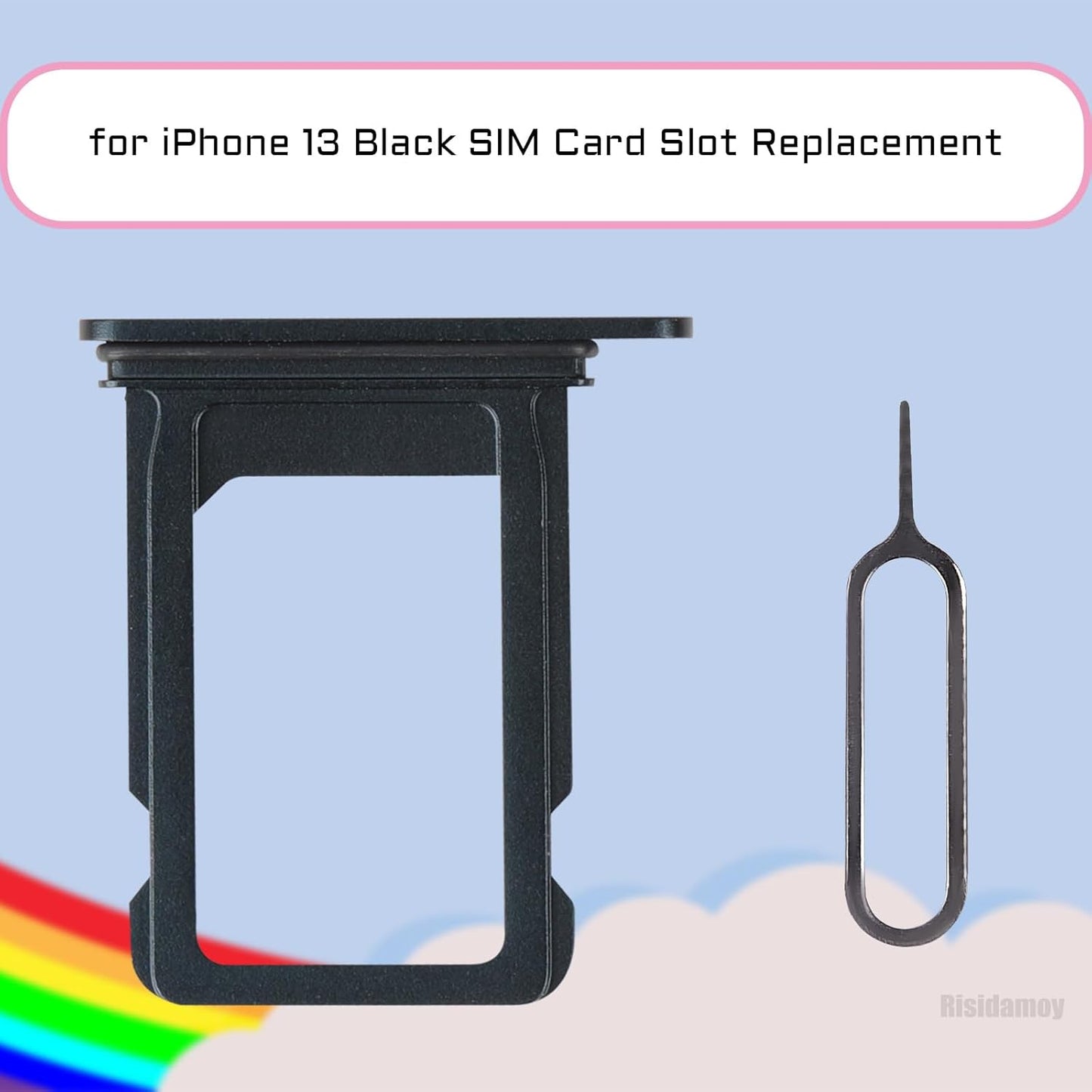 iPhone 13 Black SIM Card Slot Replacement Single SIM Version Card Tray Holder Adapter with Repair Tool Kit A2631 A2633