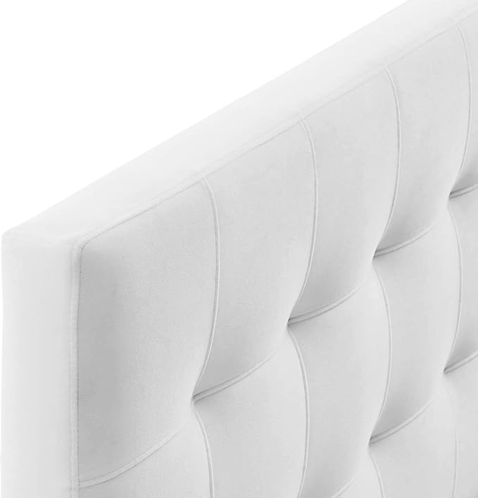 Modway Lily Queen Biscuit Tufted Performance Velvet Headboard, White