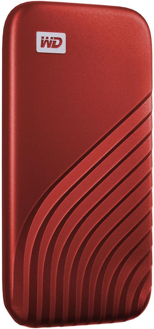 Western Digital 2TB My Passport SSD Portable External Solid State Drive, Red, Sturdy and Blazing Fast, Password Protection with Hardware Encryption - WDBAGF0020BRD-WESN