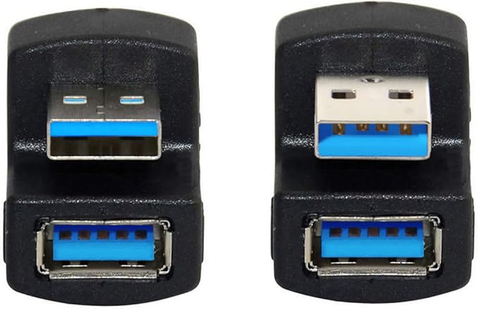 xiwai 1 Set Up & Down Angled USB 3.0 Adapter A Male to Female Extension 180 Degree 5Gbps