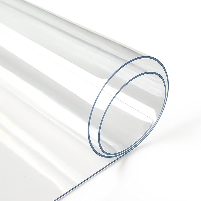 Deep Dream 1.5mm Thick 46 Inches Clear Round Table Protector, Round Table Cover, Tablecloth Protector, Table Protector for Dining Room Table & Office