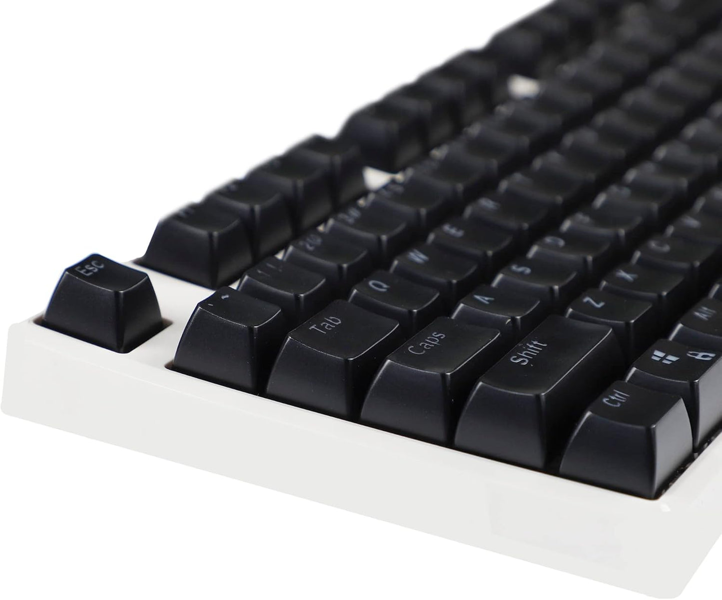 YMDK 104 Key SA Profile ANSI ISO Double Shot Keycaps for Standard MX 104 87 61 Keyboard (Black)