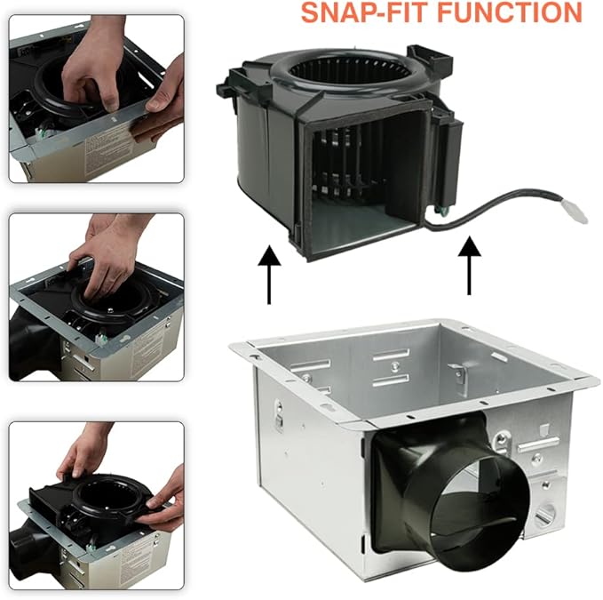 BV Bathroom Exhaust Fan 90CFM - Bathroom Fan 0.9 Sones, 4" Duct Collar,Rooms Up to 80-90 Sq. Ft. |Energy-Saving Ventilation Fan - No Attic Access & Ultra-Quiet | Energy Star, HVI 2100, UL Certified