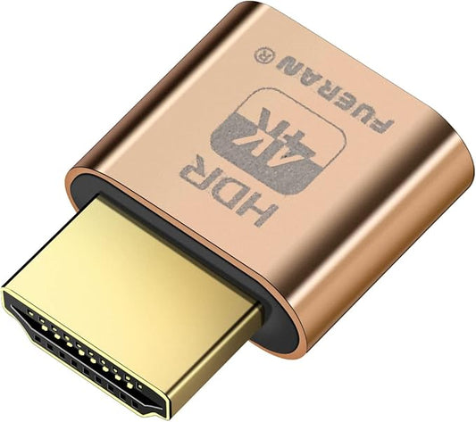 4K HDR HDMI Dummy Plug - Headless Display Emulator for GPU Virtual Monitor Support up to 4K@60Hz, 1080P 120Hz | Plug & Play for Rendering, Remote Access | Windows/Mac/Linux Compatible(4K- HDR)