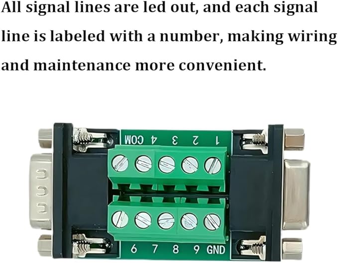 2PCS DB9 Female and Male Connector in One Breakout Board,RS232 D-SUB Serial to 9-pin Port Terminal Adapter Module