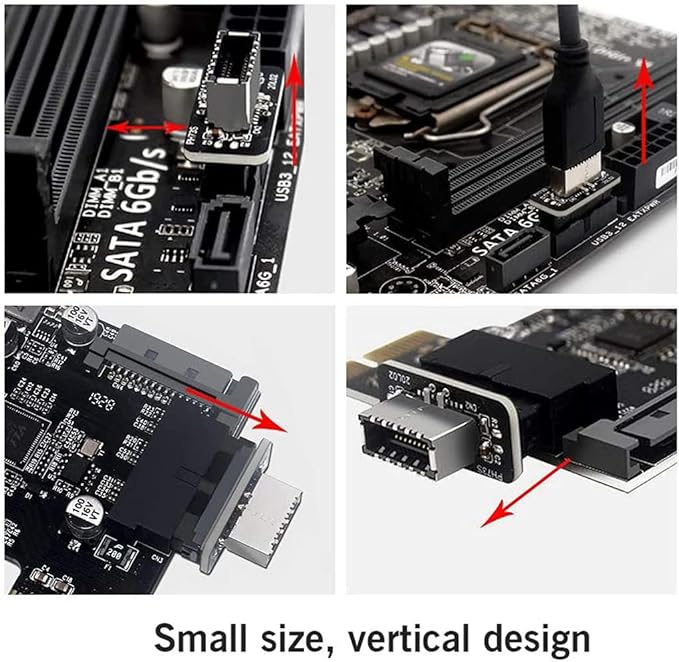 USB Front Panel Adapter USB 3.0 Front 19PIN to 3.1 Type C Front Panel Header Type E Adapter 20 to 19 Pin Expansion Card
