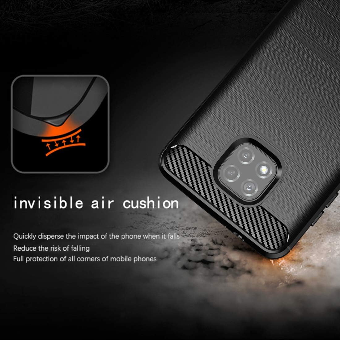 Osophter Flexible TPU Rubber Case for Moto G Power 2021 - Shock-Absorption Protective Cover (Black)