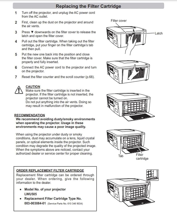 Replacement for ET-SFYL080 PLC-WM5500L,PLC-XM100L,PLC-XM150L,PLC-ZM5000L,LC-WUL100AL,LC-WXL200AL,LC-XL100AL,LC-XL200AL,LC-LW555 LWU505 LX505 LX605 Projector Air Filter 003-003084-01