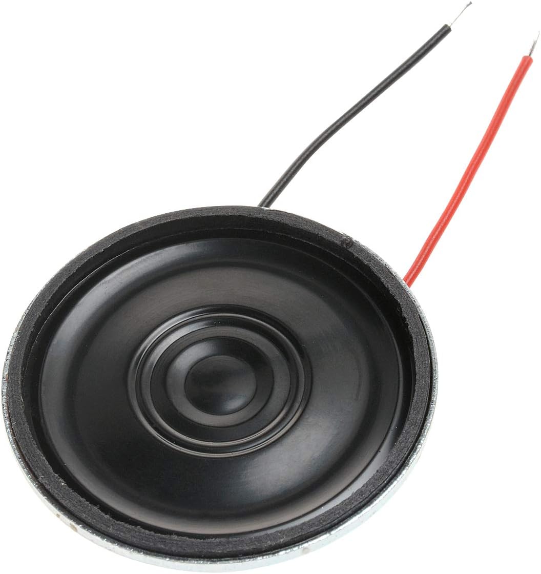 YXQ 0.5W 8 Ohm Micro Internal Speaker, 30mm Dia Round Metal Shell with Wire for PC Laptop DVD/EVD (4Pcs)