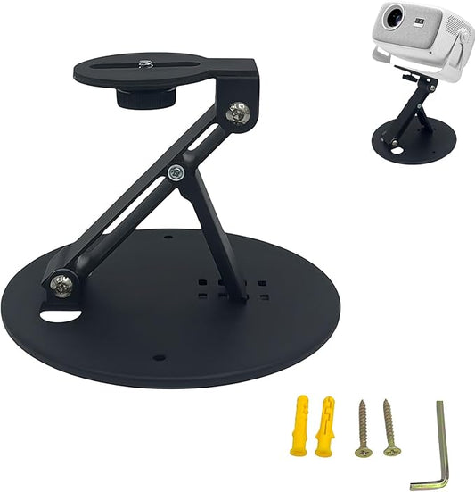 Projector wall Mount, Projector Stand Desktop and Ceiling Bracket with 1/4-Inch Screw, Adjustable 180-Degree Rotation, Dual Universal Joints, Stable Triangular Structure (Load-Bearing)