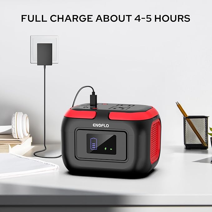 Portable Power Station, 97Wh Solar Generator, Lithium Battery Power with 110V AC 150W Peak Socket/DC/USB QC3.0/LED Light for Outdoor Camping Trip Home Backup Emergency