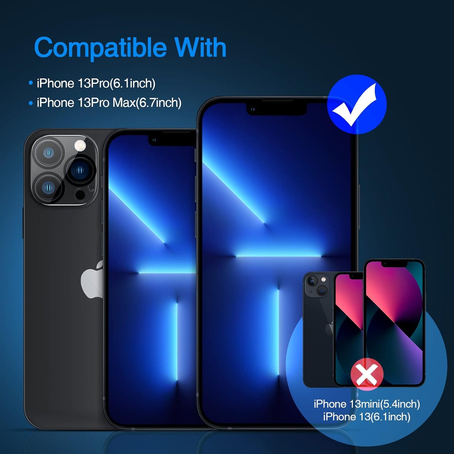 ORIbox Camera Lens Protector for iPhone 13 Pro Max and iPhone 13 Pro, 3 Packs Tempered Glass Protectors,