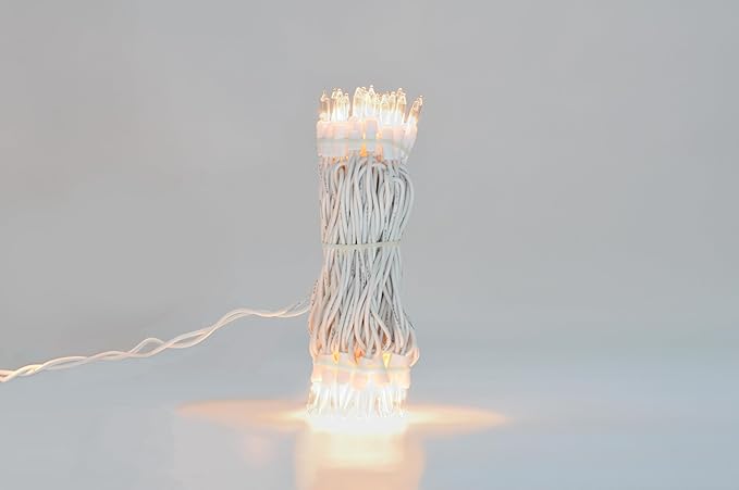 Brite Star 100 Count Mini String Christmas Lights, Clear - 22 feet Indoor/Outdoor Christmas Tree Lights with White Wire (Set of 2)