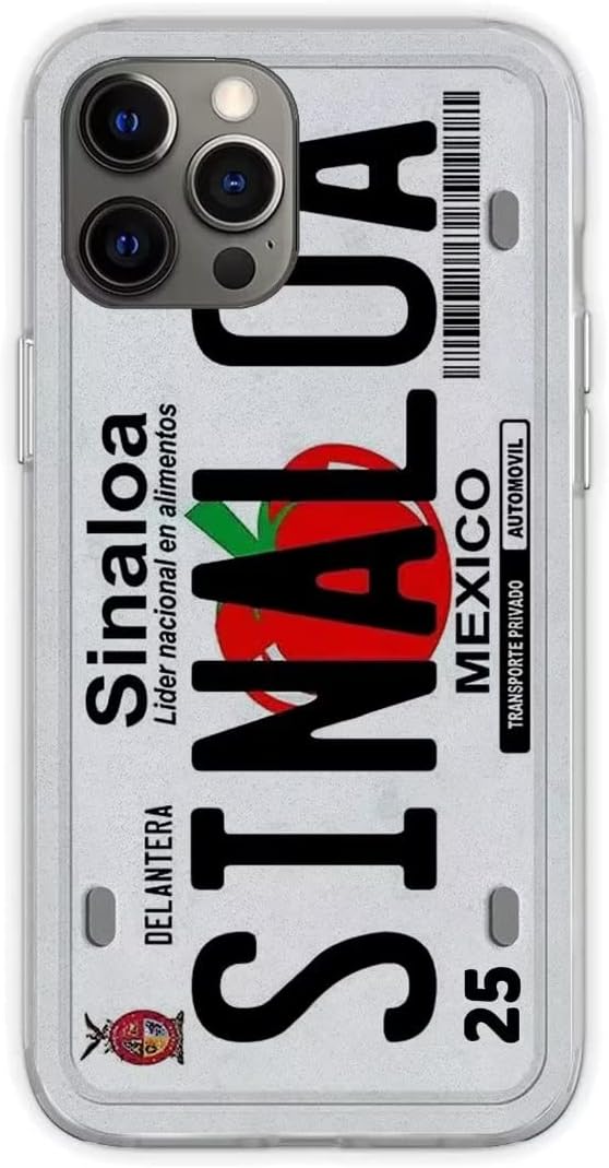 iPhone 15 Pro Max Case, Sinaloa Cool License Plate TPU Shockproof Protective Soft Clear Silicone Cover