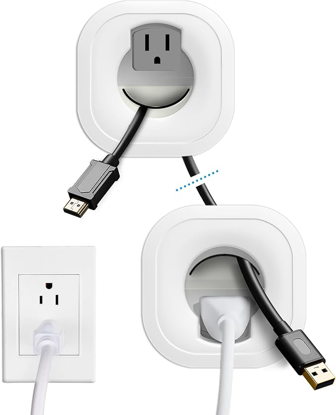 in Wall Cable Management Kit with Hole Saw Drill Attachment - Includes Power & Low Voltage Cord Management - Hide TV Wires for Wall-Mounted TVs