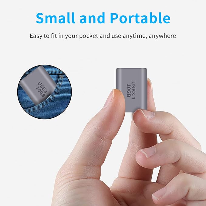 Poyiccot 10Gbps USB C Female to USB Female Adapter, 2-Pack Bi-Directional USB 3.1 Gen2 Type-C to Type-A Converter OTG Adapter Compatible with iPhone, MacBook Pro, Laptop