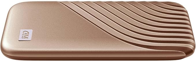 Western Digital 2TB My Passport SSD Portable External Solid State Drive, Gold, Sturdy and Blazing Fast, Password Protection with Hardware Encryption - WDBAGF0020BGD-WESN