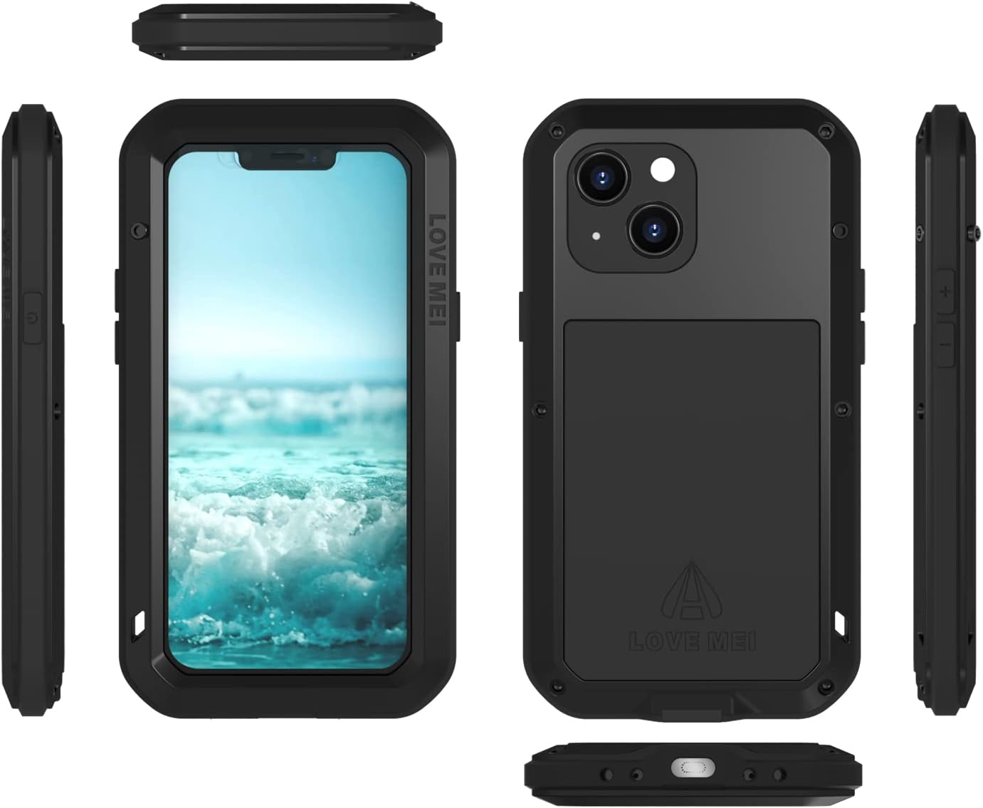 LOVE MEI Compatible with iPhone 13 Mini Case - Outdoor Sports Military Heavy Duty Waterproof Shockproof Case