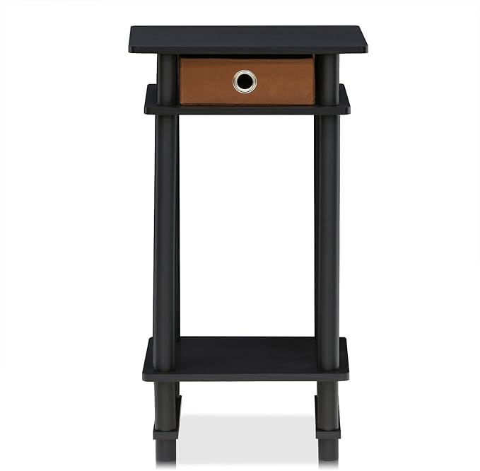 Furinno 17017 Turn-N-Tube End Table, 1-Pack, Espresso