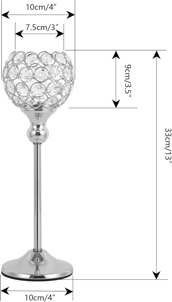 VINCIGANT 8PCS Crystal Candle Holders for Table Centerpiece，Bling Decor Gold Vases for Centerpieces Votive Crystal Candle Holders for Dinner Table Room Party Rhinestone Decorative