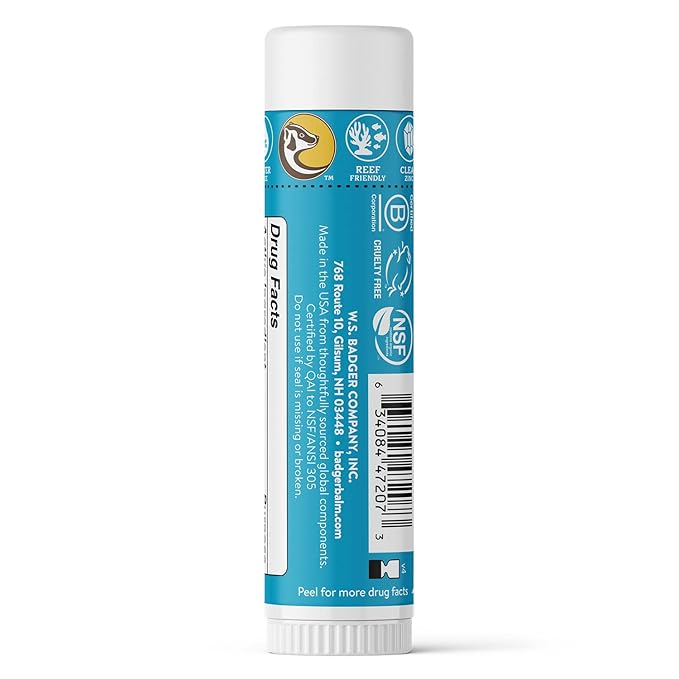 Badger Mineral Sunscreen Face Stick SPF 35, 97% Organic Unscented Zinc Oxide Travel Sunscreen, Coral Reef Safe Travel Size Stick, .65 oz, 2-Pack