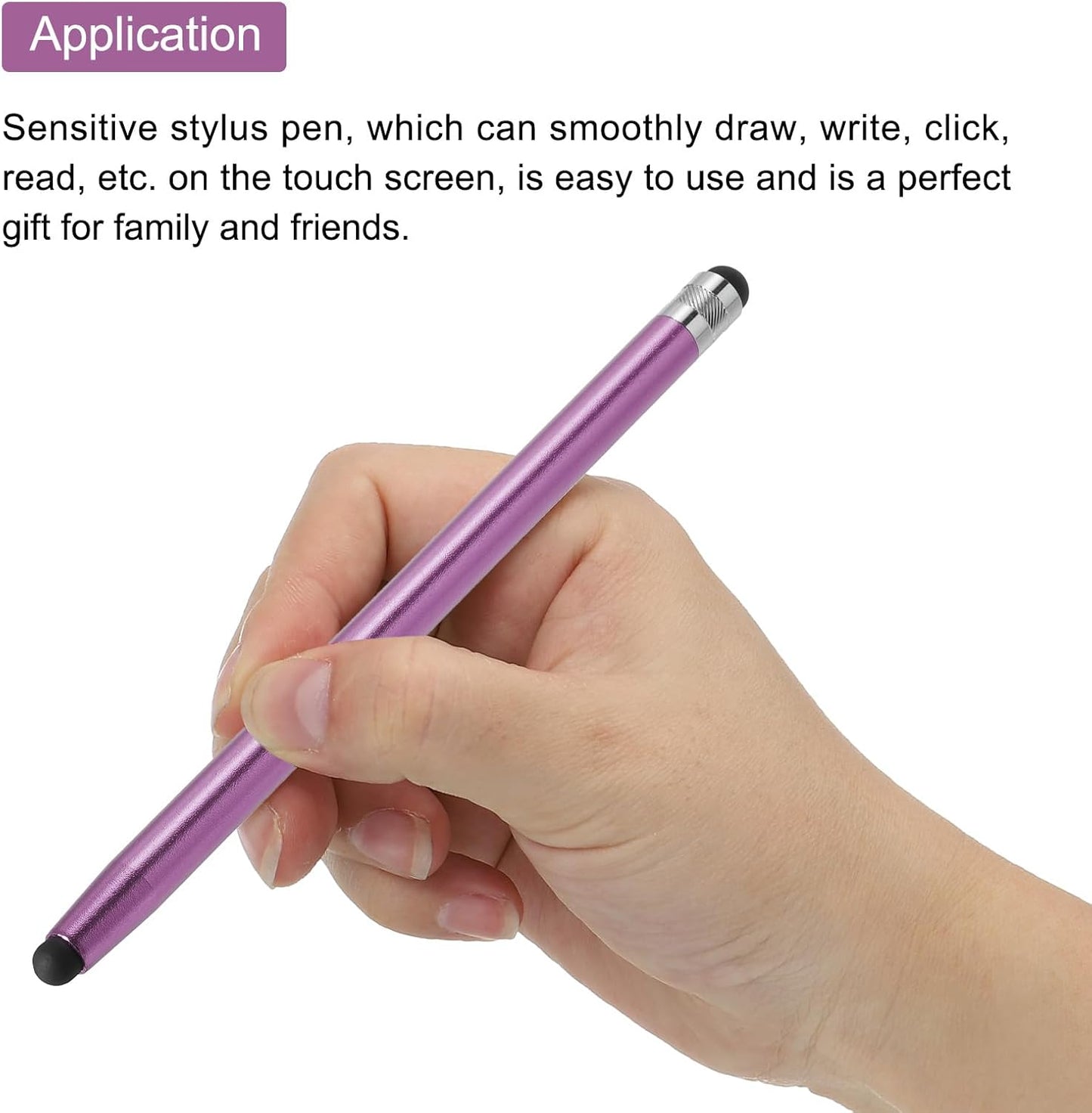 MECCANIXITY 2pcs Stylus Pens for Touch Screens with 6 Extra Tips, Dual Rubber Tips Capacitive Stylus Universal Tablet