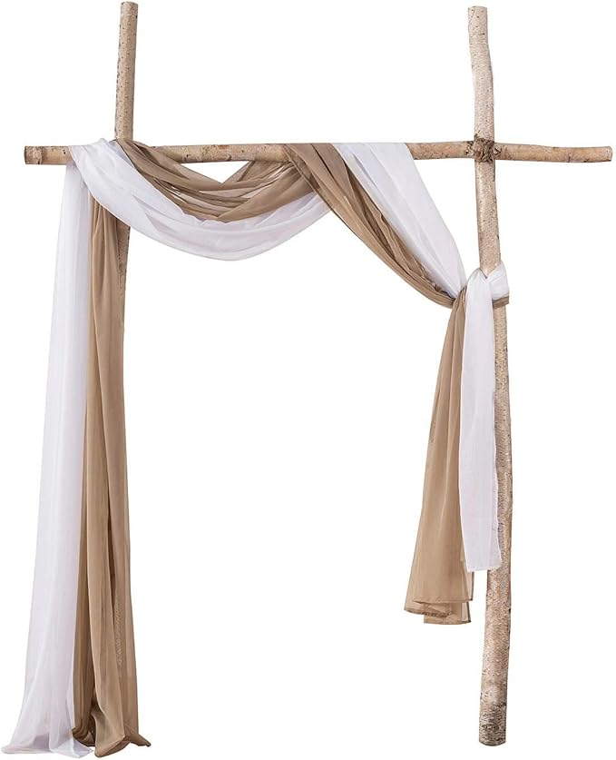MIULEE Luxury Sheer Voile Elegant Window Scarf Topper - Long Valance Solid Treatment Swags Drapes for Ceremony, Wedding, Canopy Bed - 54" x 216" White 1 Piece