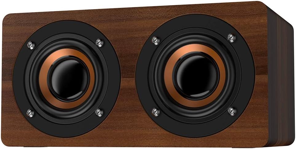 Yoidesu Bluetooth Speakers, Home Party Wireless Speaker with FM Radio, Portable Bluetooth Speaker (Brown)