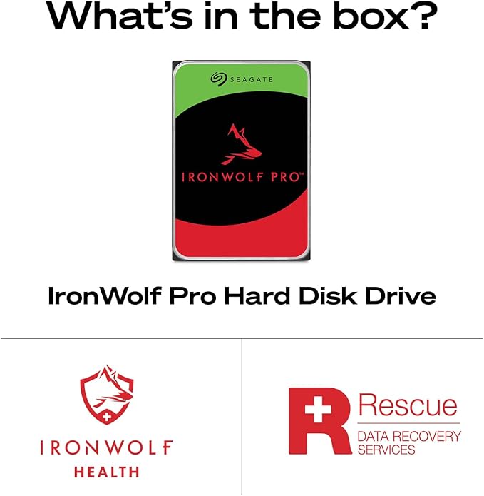 Seagate IronWolf Pro, 20 TB, Enterprise NAS Internal HDD –CMR 3.5 Inch, SATA 6 Gb/s, 7,200 RPM, 256 MB Cache for RAID Network Attached Storage (ST20000NT001)