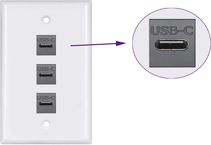USB C Keystone Jack Adapter USB 3.1 Type-C Female to Female Keystone Insert Socket Coupler Adapter for Wall Plate Outlet Panel (Black/2 Pack)