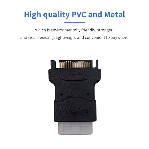 Duttek Molex to SATA Power Adapter, SATA Male to 4Pin Female Power Adapter Converter Connect for Hard Drives (2 Pack)