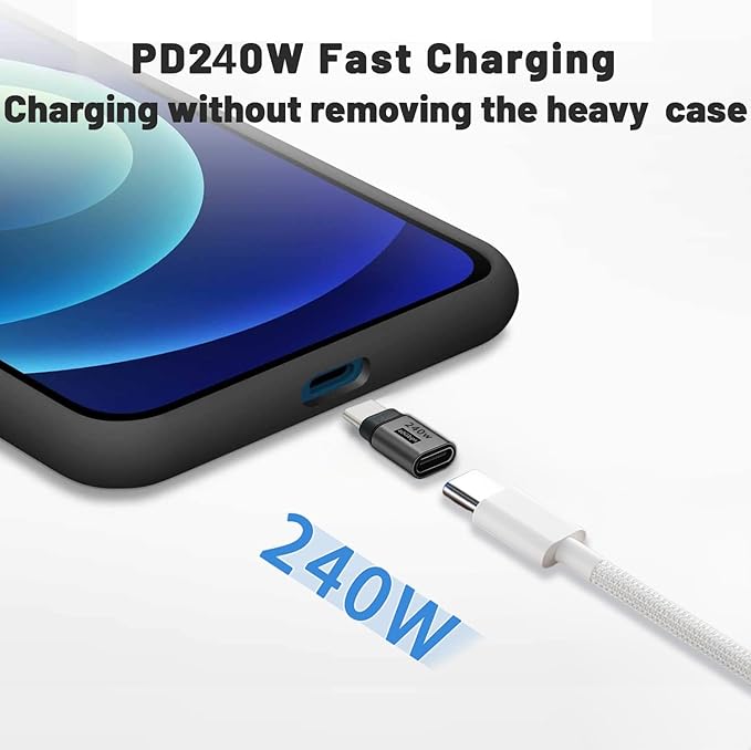 4Pack usb c extender Supports Up to 40Gbps Data Transfer and 240W Fast Charging , Usbc to Usbc adapter,usb c extension Compatible with Thunderbolt 4/3 Supports 4K@240Hz Video for USB-C Devices.Black