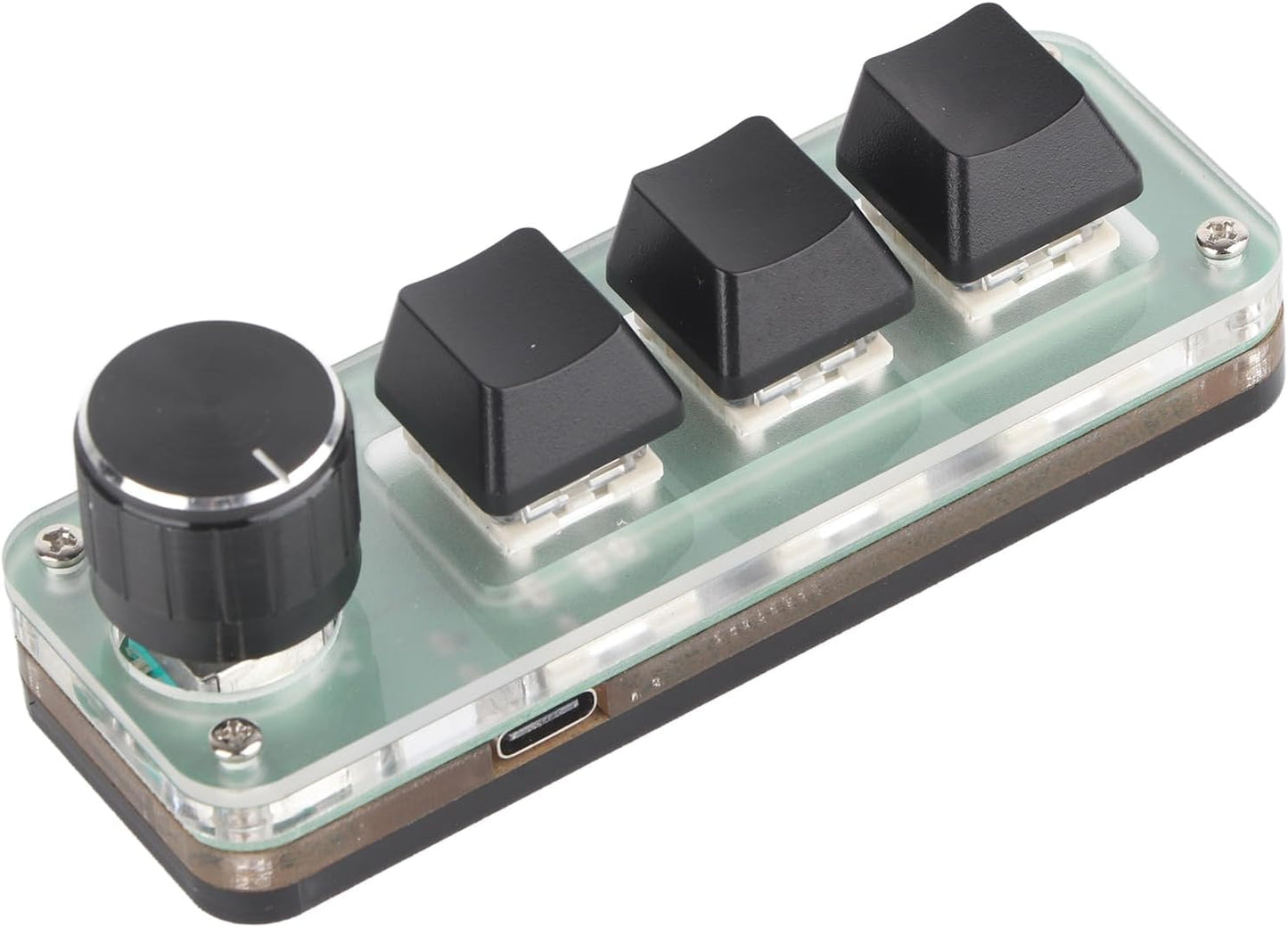 Yunseity Mini 3 Key Keypad with Knob, Mechanical Gaming Keyboard Programming Macro Keyboard for DIY Programmers