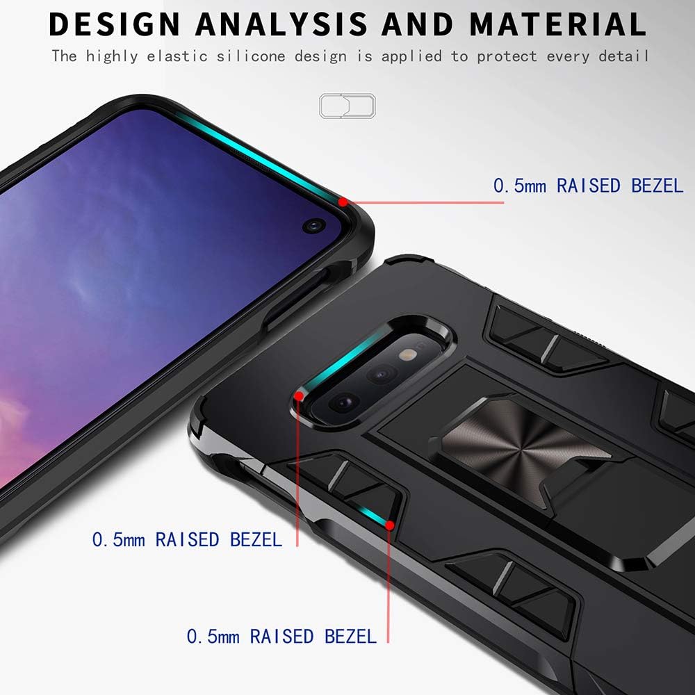 Military Grade Case for Samsung Galaxy Note 8, Built-in Kickstand, Heavy Duty Shockproof Protective Cover (Black)