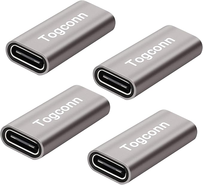 USB C Coupler 4-Pack, USB 3.1 Type-C Female to Female Extension Adapter Connector Support 4K@60Hz Video,10Gbps Data Transfer and Fast Charge Compatible with Thunderbolt 4/3, iPad, MacBook and more