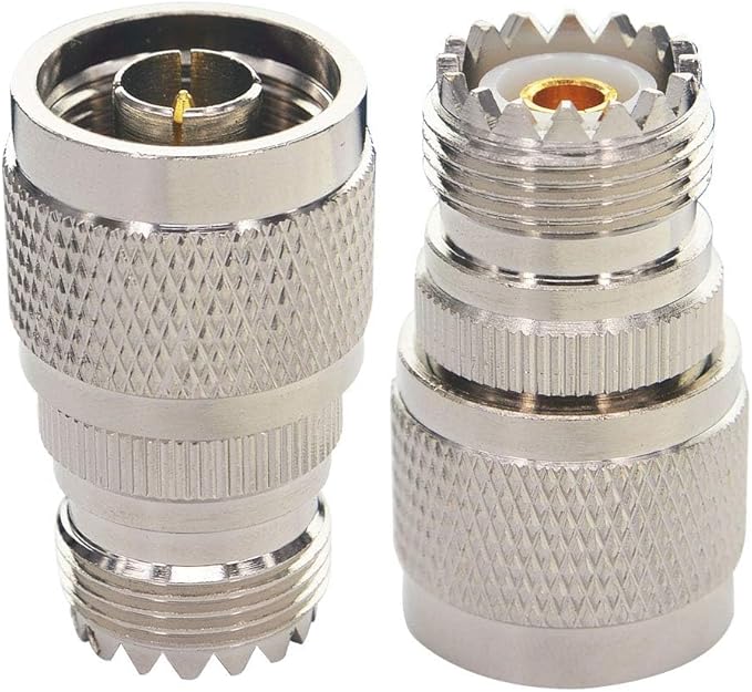 Boobrie N Male to UHF Female SO-239 Connector SO239 Jack to N-Type RF Coaxial Coax Cable Adapter for Antenna/Wireless LAN Device/WiFi/Radio/Coaxial Extension Cable Pack of 2