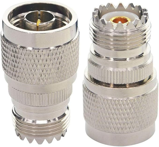 Boobrie N Male to UHF Female SO-239 Connector SO239 Jack to N-Type RF Coaxial Coax Cable Adapter for Antenna/Wireless LAN Device/WiFi/Radio/Coaxial Extension Cable Pack of 2
