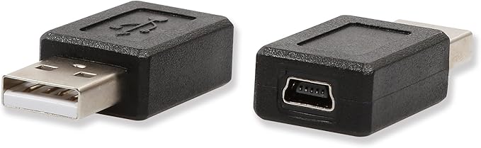 ELECTOP 2 Pack USB 2.0 A Male to USB B Mini 5 Pin Female Adapter Converter