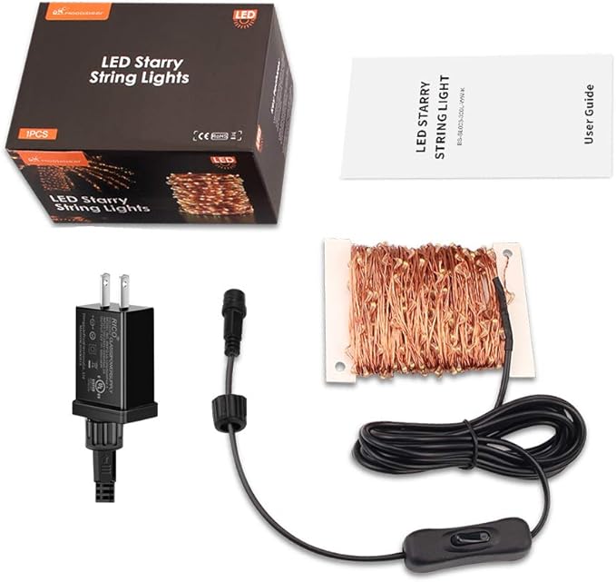 Moobibear Ultra Long LED String Lights 164ft 500 LEDs Copper Wire Lights, UL Listed Plug in Warm White Fairy Lights with ON/Off Switch for Bedroom Patio Wedding Party Valentines Day Decor