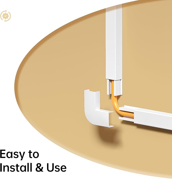 Delamu Cord Hider Wall, 85in Cord Covers for 3-4 Wires on Wall, Cable Hider Wire Hiders Wire Covers for TV Cords on Wall, Easy Mount Cable Cover Management Kit to Hide TV Wires, W1.18 H0.67in, White